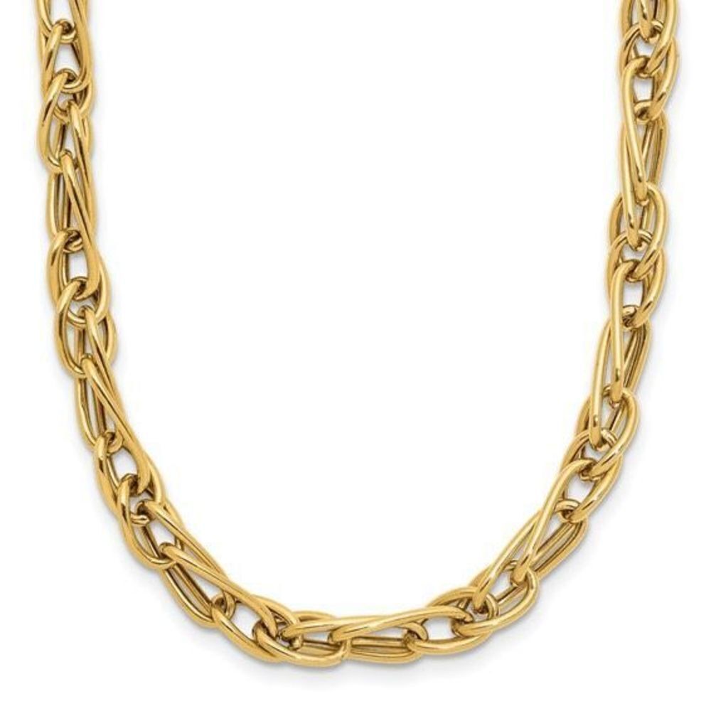 10K Polished Fancy Link Necklace: A Stylish and Versatile Accessory by Leslies